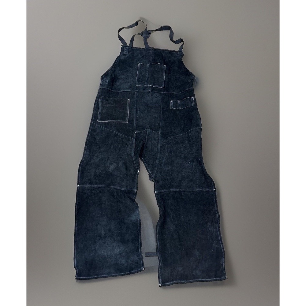 Full Length Suede Leather Bib Apron Backless Harness Adjustable Unused